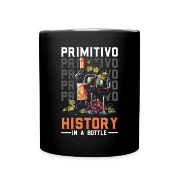 Primitivo Weinliebhaber Weinrebe Glas Alkohol Trinken - Tasse einfarbig - Schwarz - Vorne