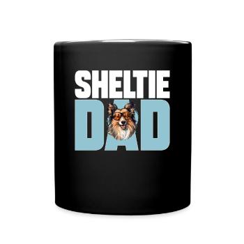 Shetland Sheepdog Dog Sheltie - Sheltie Dad - Full Colour Mug - black - Front