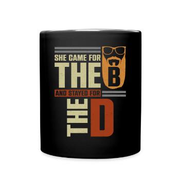 Amoureux de la barbe Homme barbu Elle est venue - Mug uni - noir - Devant