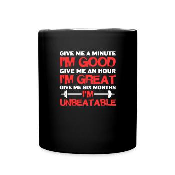 Bodybuilder Body Building Fitness Gym Gift - Full Colour Mug - black - Front