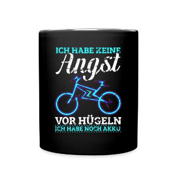 Elektrofahrrad E-Bike Fahrrad Fahrradfahrer - Tasse einfarbig - Schwarz - Vorne