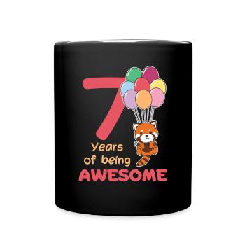 Panda roux pour les enfants de 7 ans - Mug uni - noir - Devant