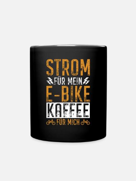 Fahrradfahrer E-Bike Elektrofahrrad E-Bike - Tasse einfarbig - Schwarz
