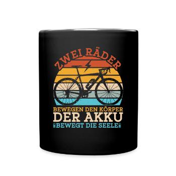 Elektrofahrrad Fahrradfahrer Fahrrad E-Bike - Tasse einfarbig - Schwarz - Vorne
