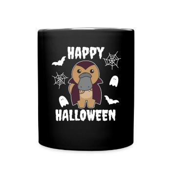 Platypus Happy Halloween Cute Vampire Costume - Full Colour Mug - black - Front