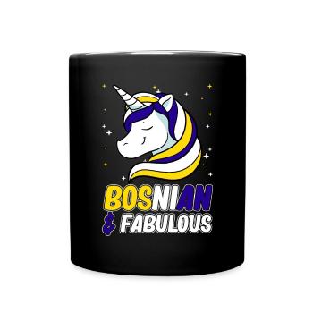 Bosnien und Herzegowina Flagge Bosnien - Tasse einfarbig - Schwarz - Vorne