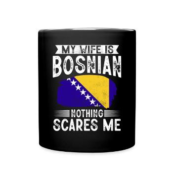 Bosnien und Herzegowina Flagge Bosnien - Tasse einfarbig - Schwarz - Vorne