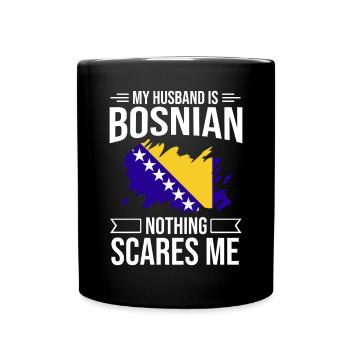 Bosnien und Herzegowina Flagge Bosnien - Tasse einfarbig - Schwarz - Vorne