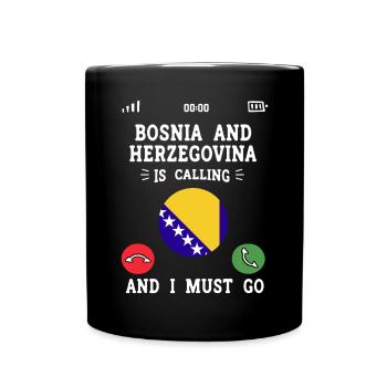 Bosnien und Herzegowina Flagge Bosnien - Tasse einfarbig - Schwarz - Vorne