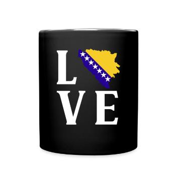 Bosnien und Herzegowina Flagge Bosnien - Tasse einfarbig - Schwarz - Vorne