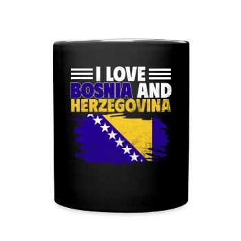 Bosnien und Herzegowina Flagge Bosnien - Tasse einfarbig - Schwarz - Vorne