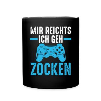 Zocker Zocken Gamer - Tasse einfarbig - Schwarz - Vorne
