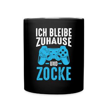 Zocker Zocken Gamer - Tasse einfarbig - Schwarz - Vorne