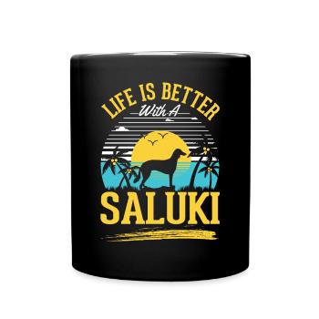 Life is better with Salukis - Full Colour Mug - black - Front