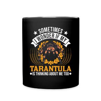 Tarantel Spinne Tarantula - Tasse einfarbig - Schwarz - Vorne