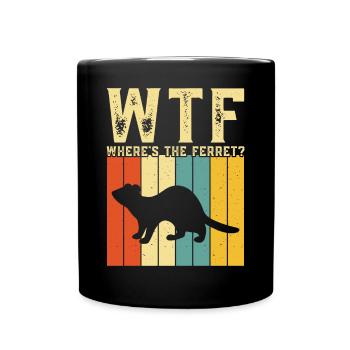 Frettchen - Tasse einfarbig - Schwarz - Vorne