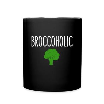 Broccoholic, funny vegan - Full Colour Mug - black - Front