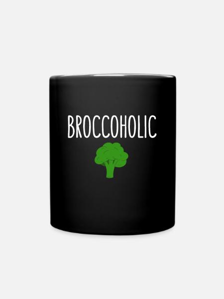 Broccoholic, lustig vegan - Tasse einfarbig - Schwarz