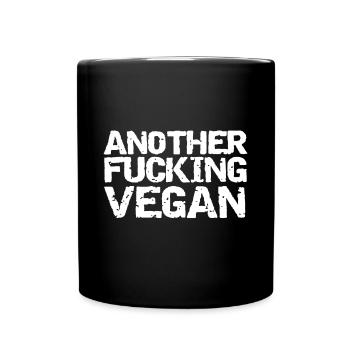 Funny Vintage Vegan Quote - Full Colour Mug - black - Front