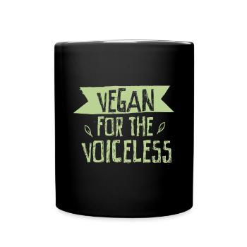 Végétalien pour les sans-voix sauvent les animaux - Mug uni - noir - Devant