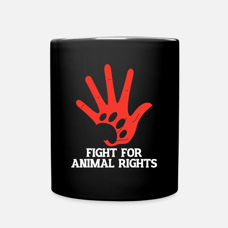 Lutte pour les droits des animaux végétalien - Mug uni - noir