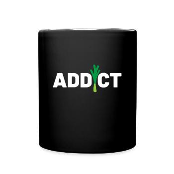 Cadeau Addict aux poireaux pour les végétariens et les végétaliens - Mug uni - noir - Devant