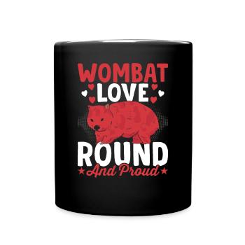 Wombat Love Australian Animals Besitzer - Tasse einfarbig - Schwarz - Vorne