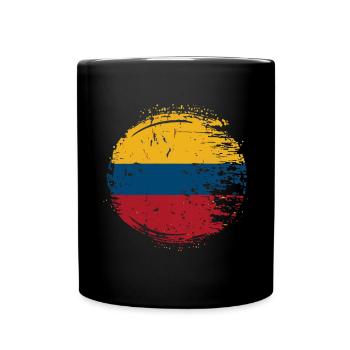 Flag of Colombia Distressed - Full Colour Mug - black - Front