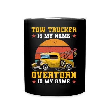 Abschleppwagen | Abschlepper Auto Panne Geschenke - Tasse einfarbig - Schwarz - Vorne