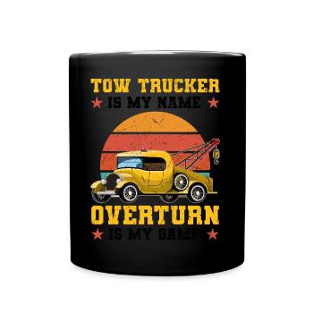 Abschleppwagen | Abschlepper Auto Panne Geschenke - Tasse einfarbig - Schwarz - Vorne