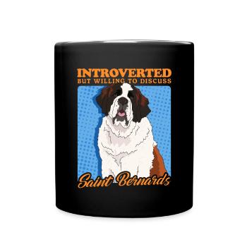 Bernhardiner Hunde St. Bernhardshund Geschenk - Tasse einfarbig - Schwarz - Vorne