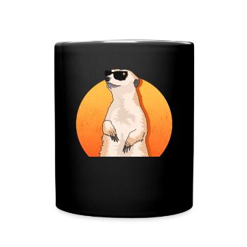 Erdmännchen Cool Lustiges Erdmännchen Geschenk - Tasse einfarbig - Schwarz - Vorne
