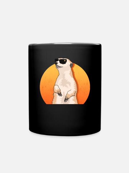 Erdmännchen Cool Lustiges Erdmännchen Geschenk - Tasse einfarbig - Schwarz