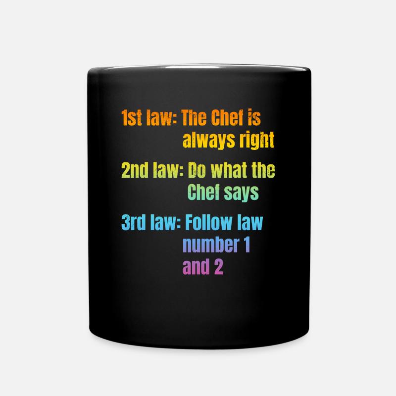 1ère loi: Le chef a toujours raison Kitchen Food Coo - Mug uni - noir