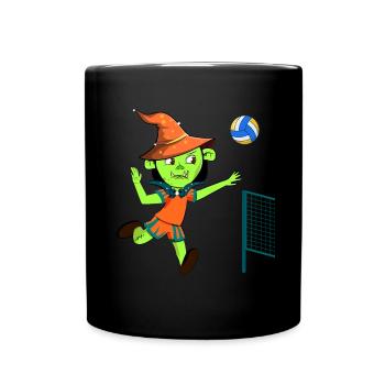 Witch Playing Volleyball - Full Colour Mug - black - Front