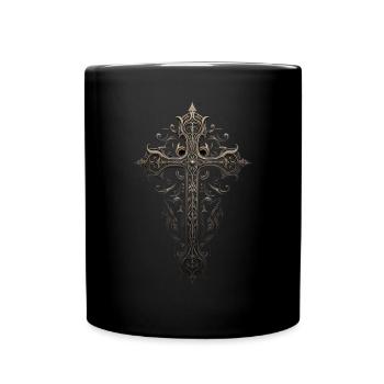 Gotisches Kreuz Goths Design Viktorianisch - Tasse einfarbig - Schwarz - Vorne