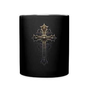 Gotisches Kreuz Goths Design Viktorianisch - Tasse einfarbig - Schwarz - Vorne