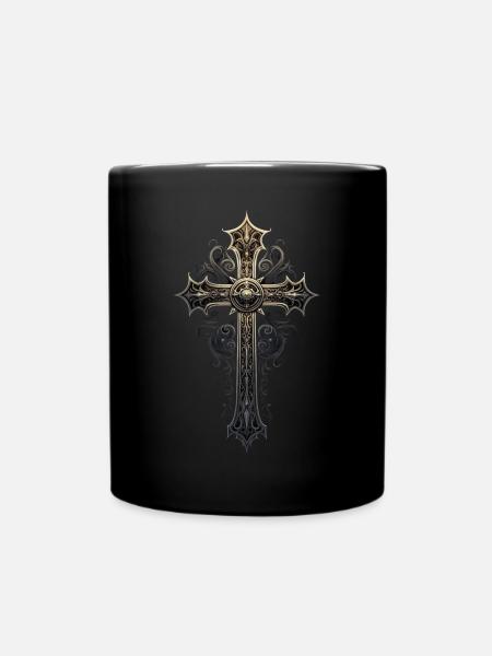 Gotisches Kreuz Goths Design Viktorianisch - Tasse einfarbig - Schwarz