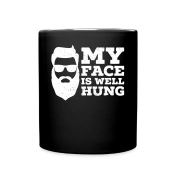 Amant barbe Homme barbu Mon visage est - Mug uni - noir - Devant