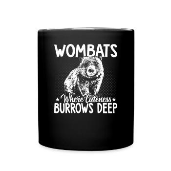 Wombats Niedlichkeit Gräbt Tiefe Australische - Tasse einfarbig - Schwarz - Vorne