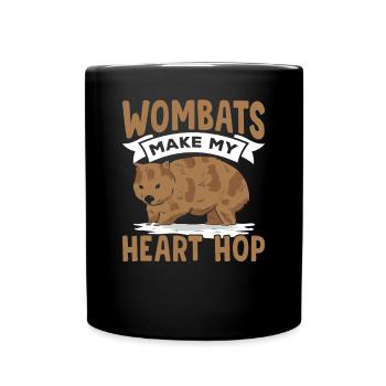 Wombats Machen Heart Hop Australian Animals - Tasse einfarbig - Schwarz - Vorne