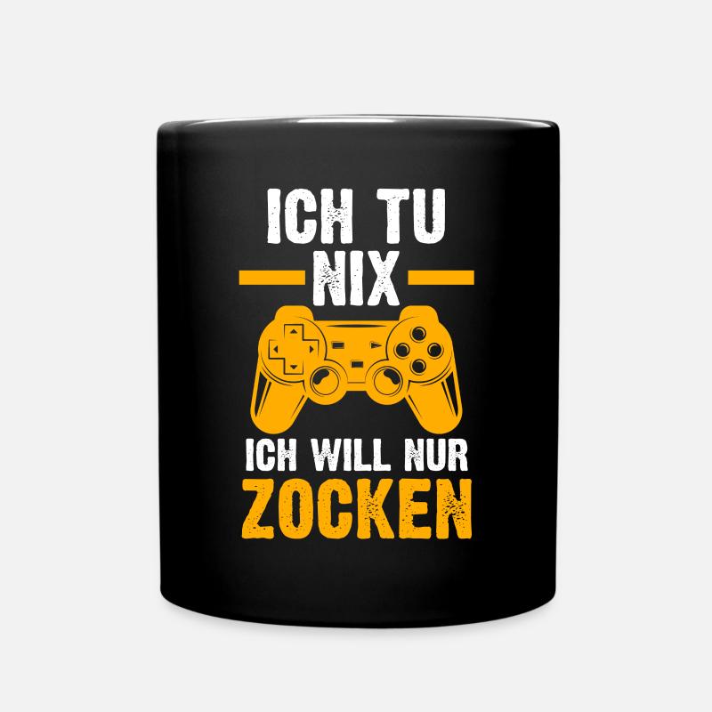 Zocker Zocken Gamer - Tasse einfarbig - Schwarz