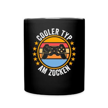 Zocker Zocken Gamer - Tasse einfarbig - Schwarz - Vorne