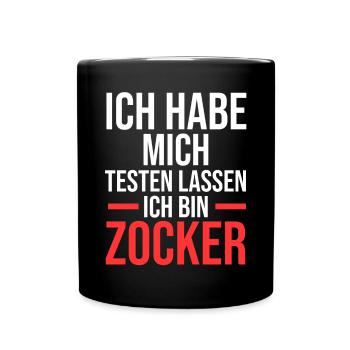 Zocker Zocken Gamer - Tasse einfarbig - Schwarz - Vorne