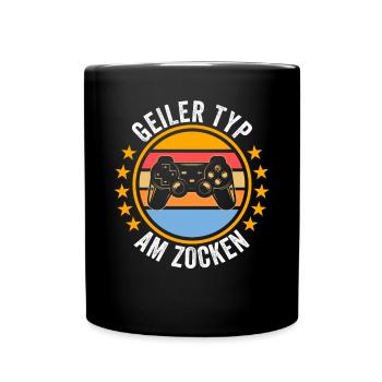Zocker Zocken Gamer - Tasse einfarbig - Schwarz - Vorne