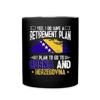 Bosnien und Herzegowina Flagge Bosnien - Tasse einfarbig - Schwarz - Vorne