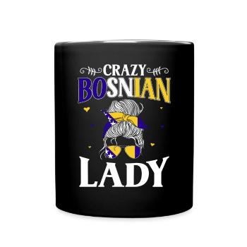 Bosnien und Herzegowina Flagge Bosnien - Tasse einfarbig - Schwarz - Vorne