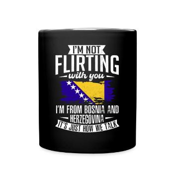 Bosnien und Herzegowina Flagge Bosnien - Tasse einfarbig - Schwarz - Vorne