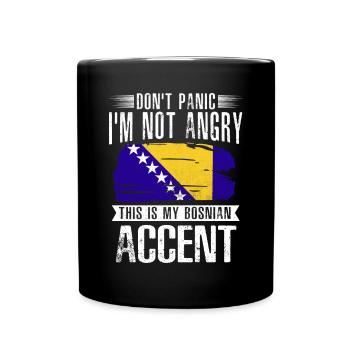 Bosnien und Herzegowina Flagge Bosnien - Tasse einfarbig - Schwarz - Vorne