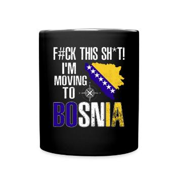 Bosnien und Herzegowina Flagge Bosnien - Tasse einfarbig - Schwarz - Vorne